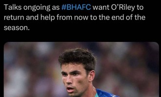 奥赖利紧急回归布莱顿，中场变阵的信号